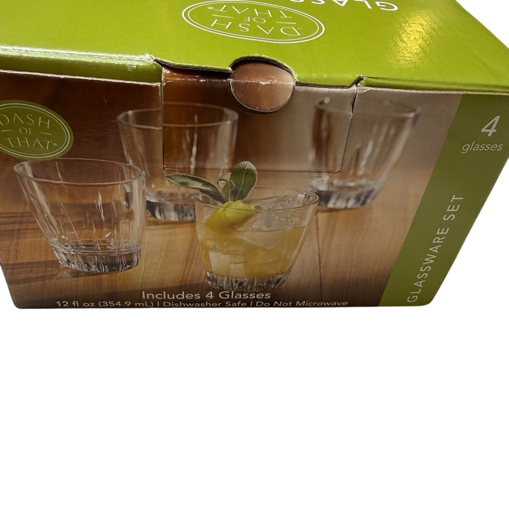 Dash of That Glassware Set Pine Double Old Fashioned 4 Glasses